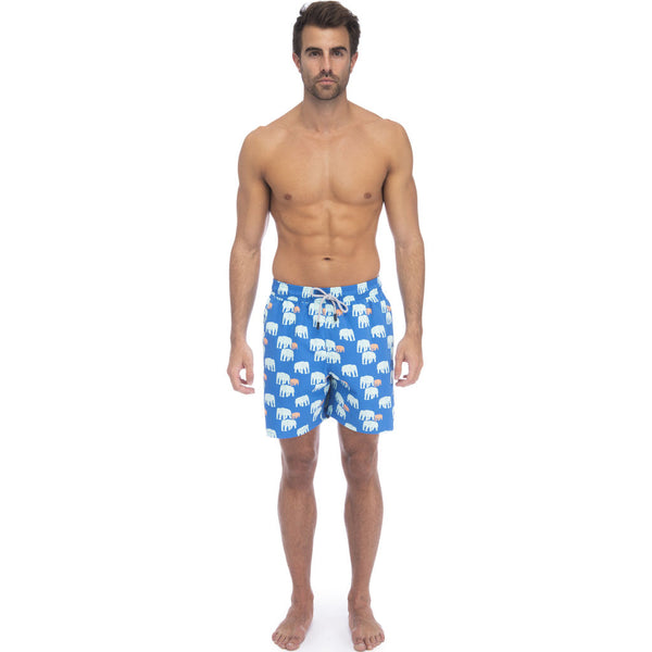 Tom & Teddy Men's Elephant Swim Trunk | Chalky Blue / XL