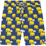 Tom & Teddy Men's Elephant Swim Trunk | Navy & Yellow / 2XL