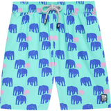 Tom & Teddy Men's Elephant Swim Trunk | Spearmint & Blue / 2XL