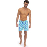 Tom & Teddy Men's Elephant Swim Trunk | Spearmint & Blue / XL