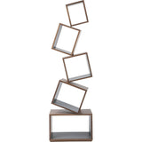 Malagana Equilibrium Walnut Wood Bookcase | Graphite EQ-100 GR