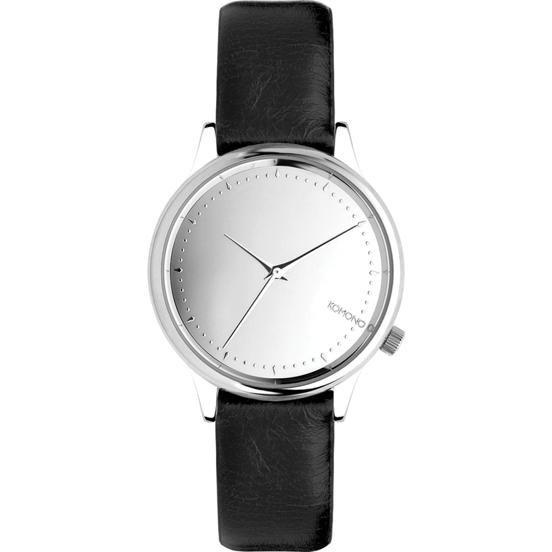 Komono Estelle Mirror Watch | Silver/Black KOM-W2871