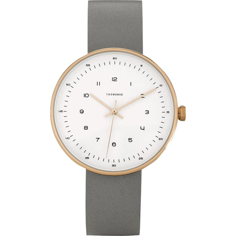 The Horse Minimal 40 mm Rose Gold Watch | White/Grey