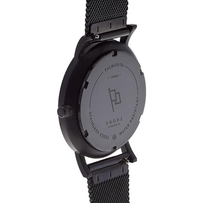 Shore Project Unisex Falmouth black SS mesh watch Shore Projects Falmouth Watch with Mesh Strap | Black/Grey  main image 2