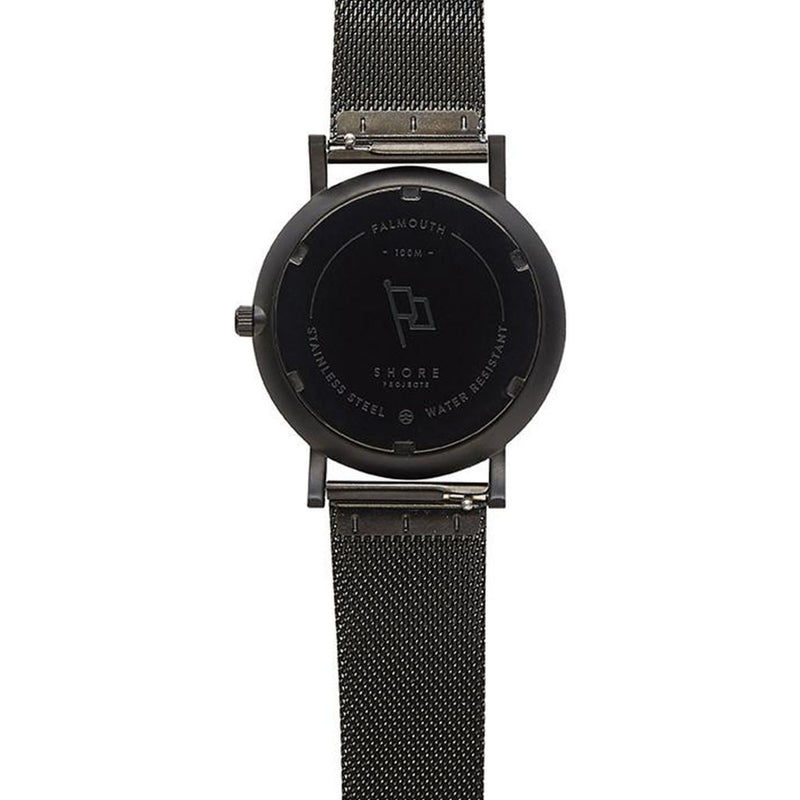Shore Projects Falmouth Watch with Mesh Strap | Black/Grey 
