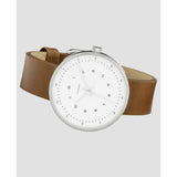 The Horse Minimal 40 mm Silver Watch | White/Tan