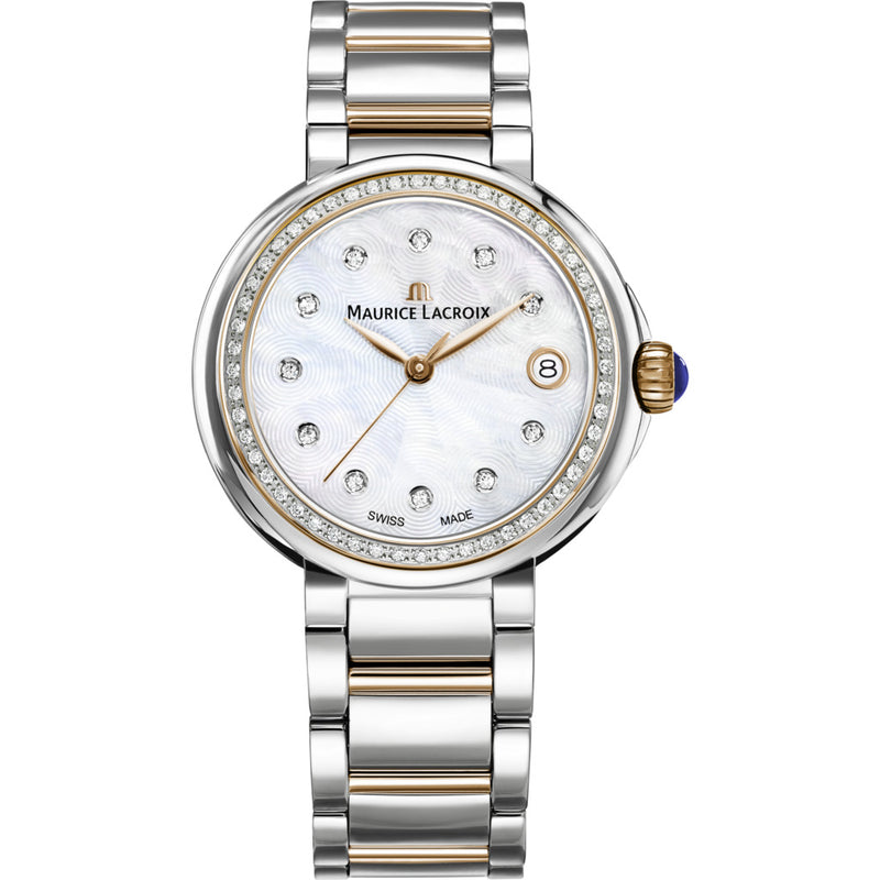 Maurice Lacroix Fiaba Date 28mm Mother of Pearl Watch | Silver/Gold/Diamond FA1007-PVP23-170-1