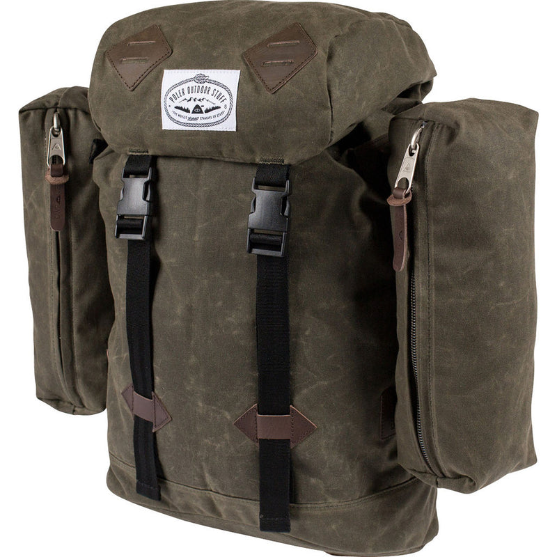 Poler Classic Rucksack Backpack | Waxed Burnt Olive 13100013