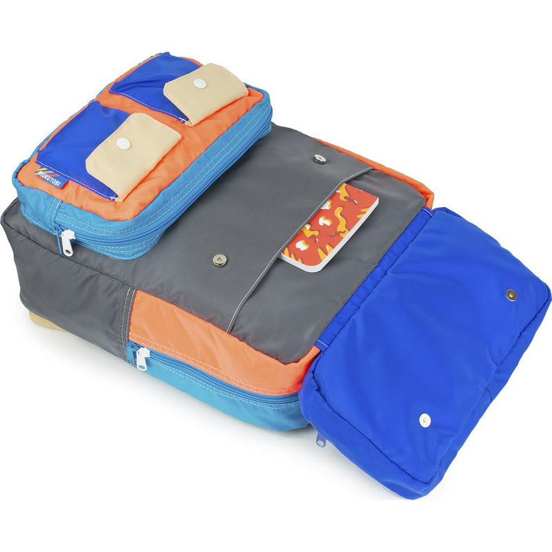 Mokuyobi Faux Roll Top Backpack | Royal/Neon Orange FROL01