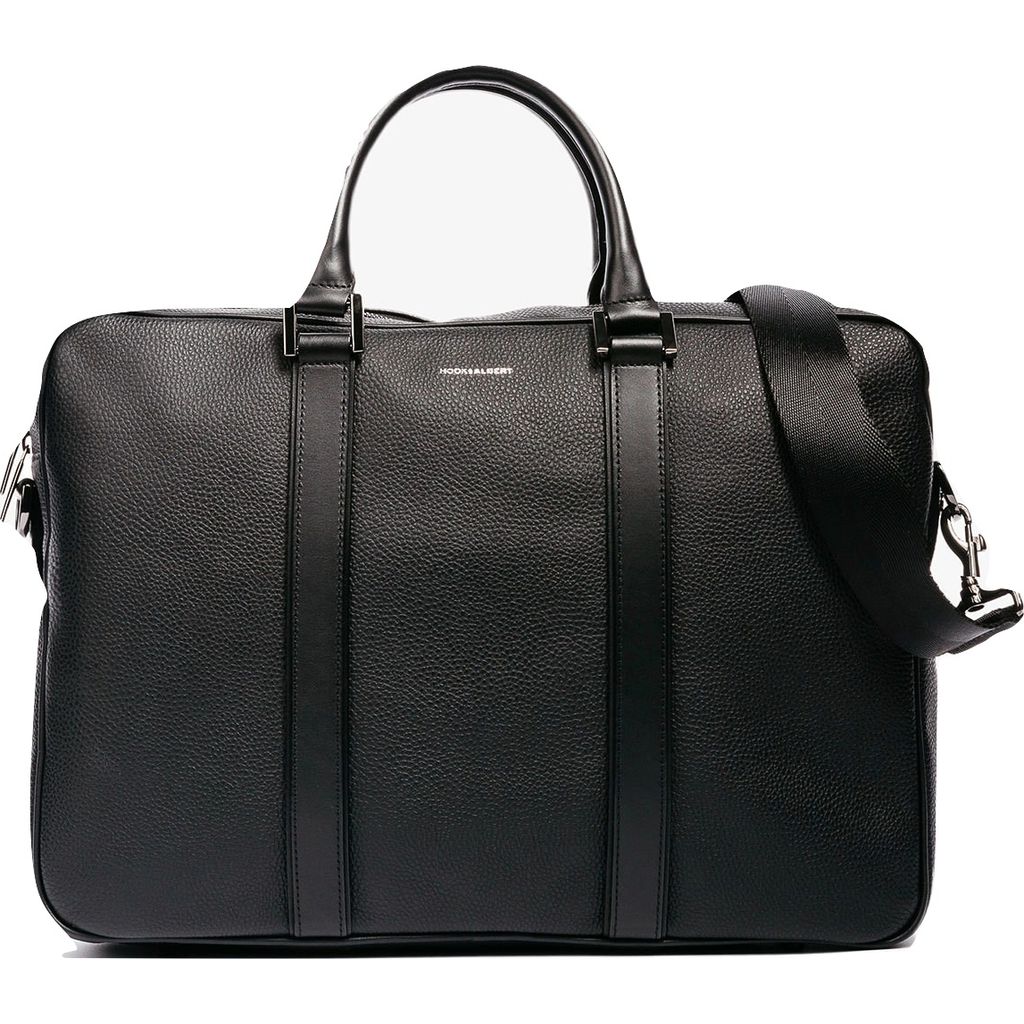 Hook & Albert Leather Structured Briefcase in Black – Sportique