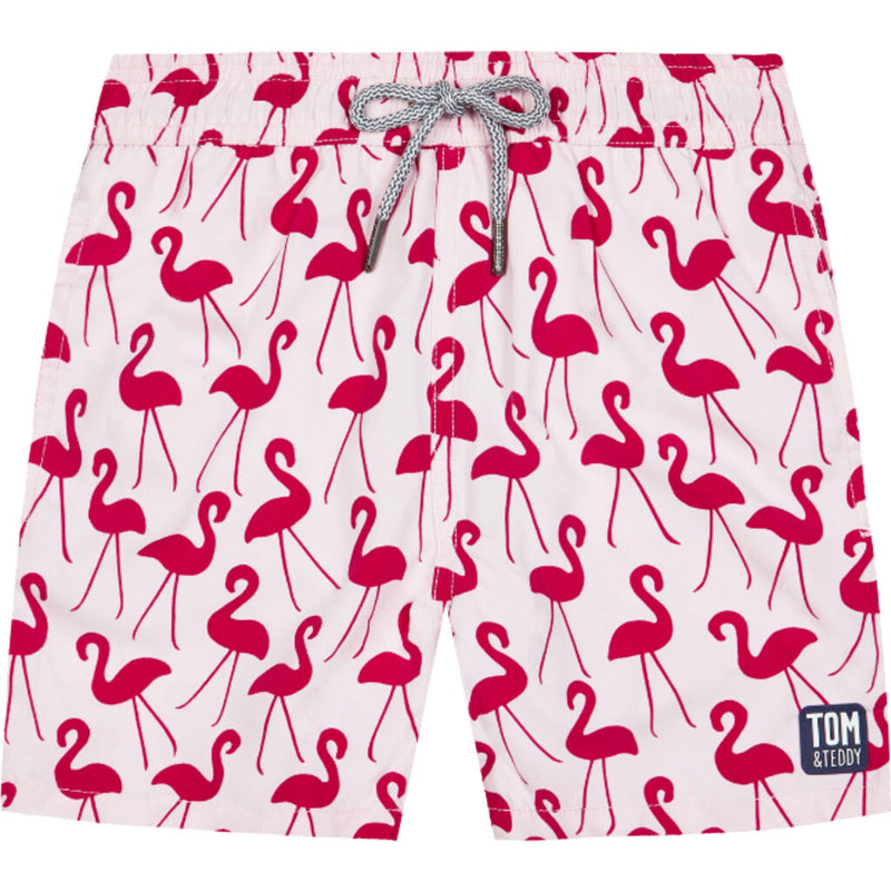Tom & Teddy Boy's Flamingo Shorts | Pink & Red 