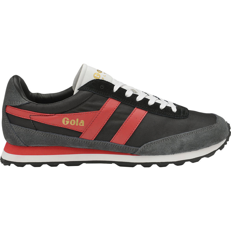 Gola Men's Flyer Sneakers | Black/Graphite/Red