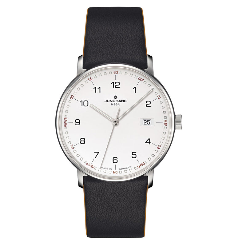 Junghans Form Mega Radio-Controlled Watch | Black Leather Strap 058/4931.00