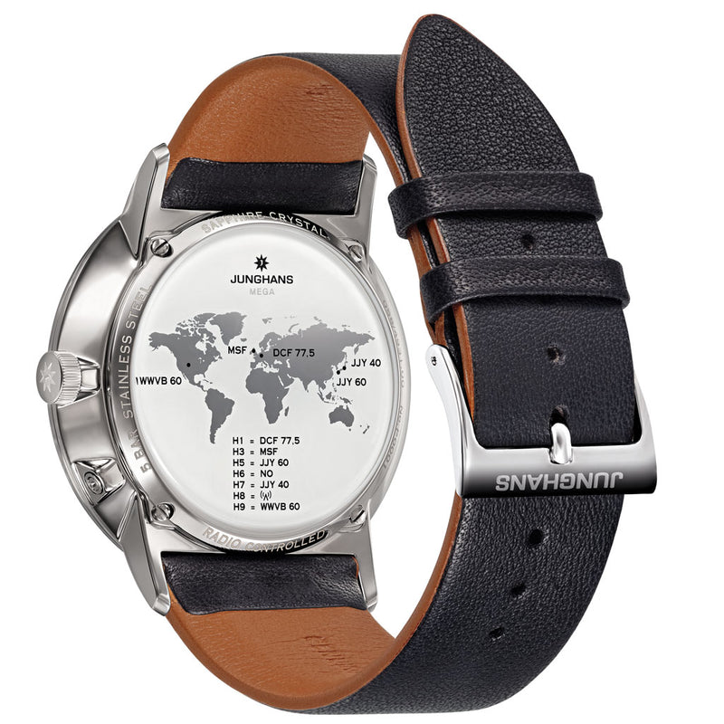 Junghans Form Mega Radio-Controlled Watch | Black Leather Strap 058/4931.02