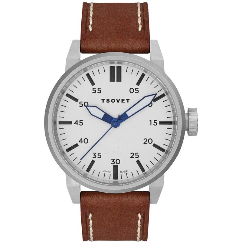 Tsovet SVT-FW44 Matte Grey Watch | Tan Leather FW221713-45