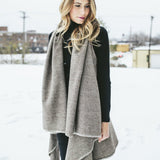 Faribault Women's Herringbone Wool Blanket Vest | Charcoal 14831 One Size
