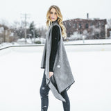 Faribault Women's Herringbone Wool Blanket Vest | Charcoal 14831 One Size