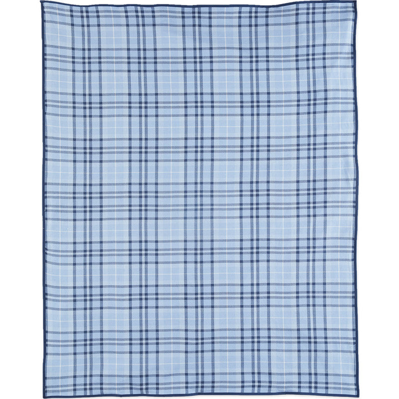 Faribault Cotton Hatchet Plaid Travel Blanket | Blue-BOHPBL1068