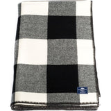 Faribault Oversized Buffalo Check Wool Blanket King | White/Black