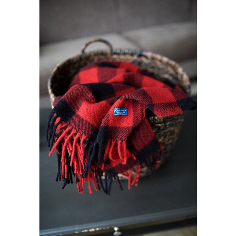 Faribault Buffalo Check Wool Throw | Green/Black 12240 50x60