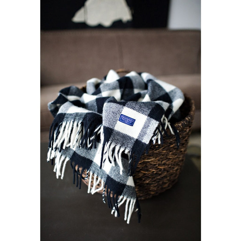 Faribault Buffalo Check Wool Throw | Green/Black 12240 50x60