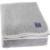 Faribault Summit Solid Reversible Wool Blanket -King -Heather Gray/Navy B3DFNV1226
