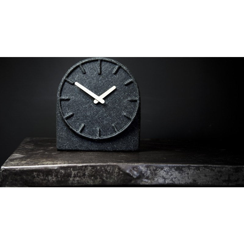 LEFF Amsterdam Felt Table Clock | Black/Brass