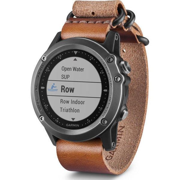 Garmin Fenix 3 Sapphire Multi-Sport GPS Watch | Gray/Leather 010-01338-80