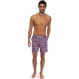 Tom & Teddy Men's Fern Swim Trunk | Navy & Pink / XL