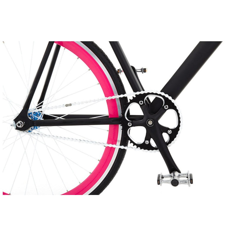 Sole Bicycles Fiance Fixed Single Speed Bike | Matte Black Frame/Pink Rims Sole 031-49