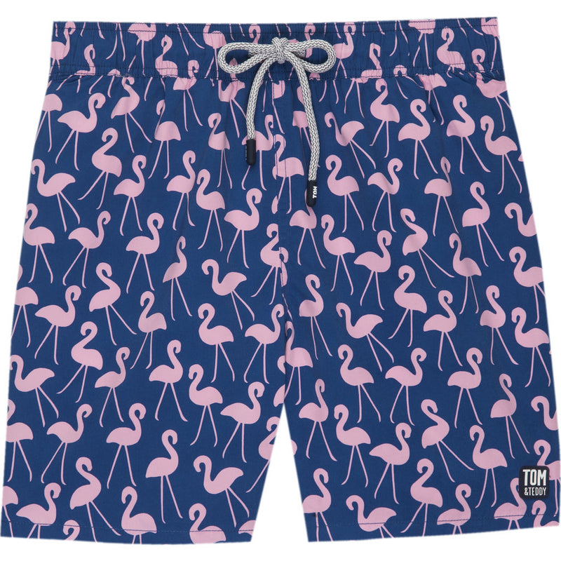 Tom & Teddy Men's Flamingo Swim Trunk | Rose & Blue / 2XL