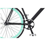 Sole Bicycles Foamside Fixed Single Speed Bike | Matte Black Frame/Seafoam Green Rims Sole 054-52