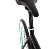 Sole Bicycles Foamside Fixed Single Speed Bike | Matte Black Frame/Seafoam Green Rims Sole 054-59