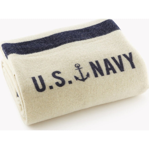 Faribault Foot Soldier Wool Blanket | US Navy Cream 5471 Twin 66x85