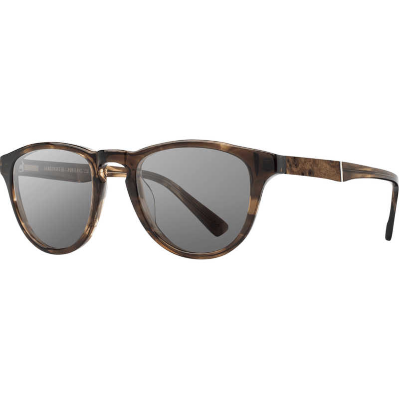 Shwood Francis Acetate Sunglasses | Bourbon & Elm Burl / Grey Polarized WAFB3ELGP