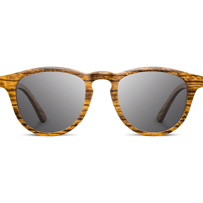 Shwood Francis Wood Sunglasses | Zebrawood - Grey WOFZG