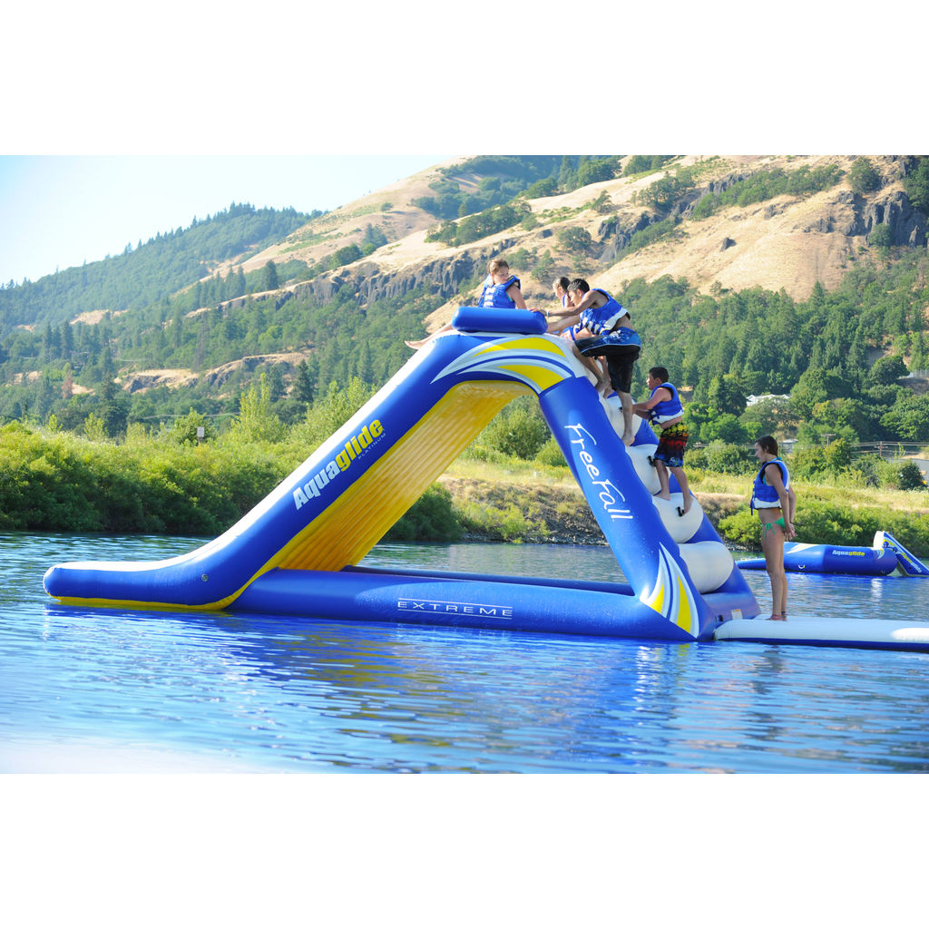Aquaglide Freefall Extreme Inflatable Water Slide Blue/White/Yellow ...