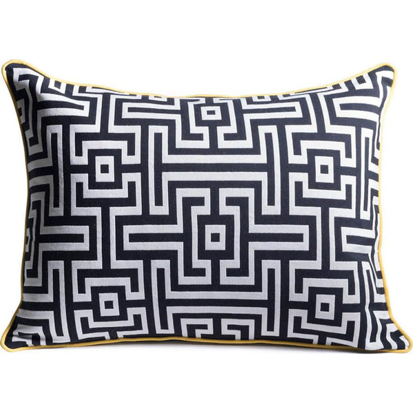 Aesthetic Content Frenzy Woven Lumbar Pillow | Black & White/Marine 2000182