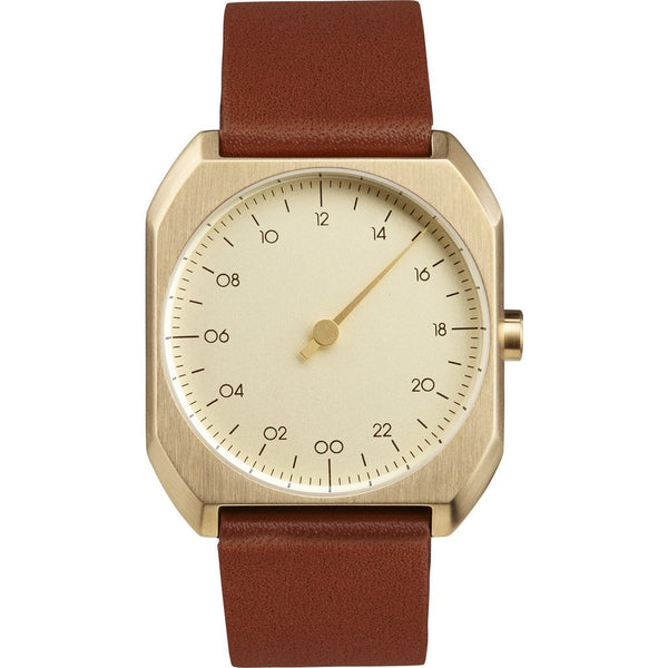 slow Mo 07 Gold Watch | Brown Leather X000OQTULL