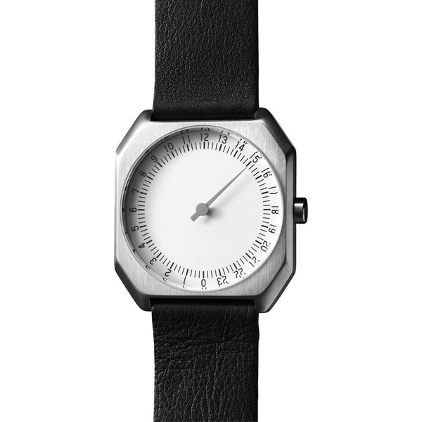 slow Jo 05 Silver Watch | Black Leather X000FGLSF2