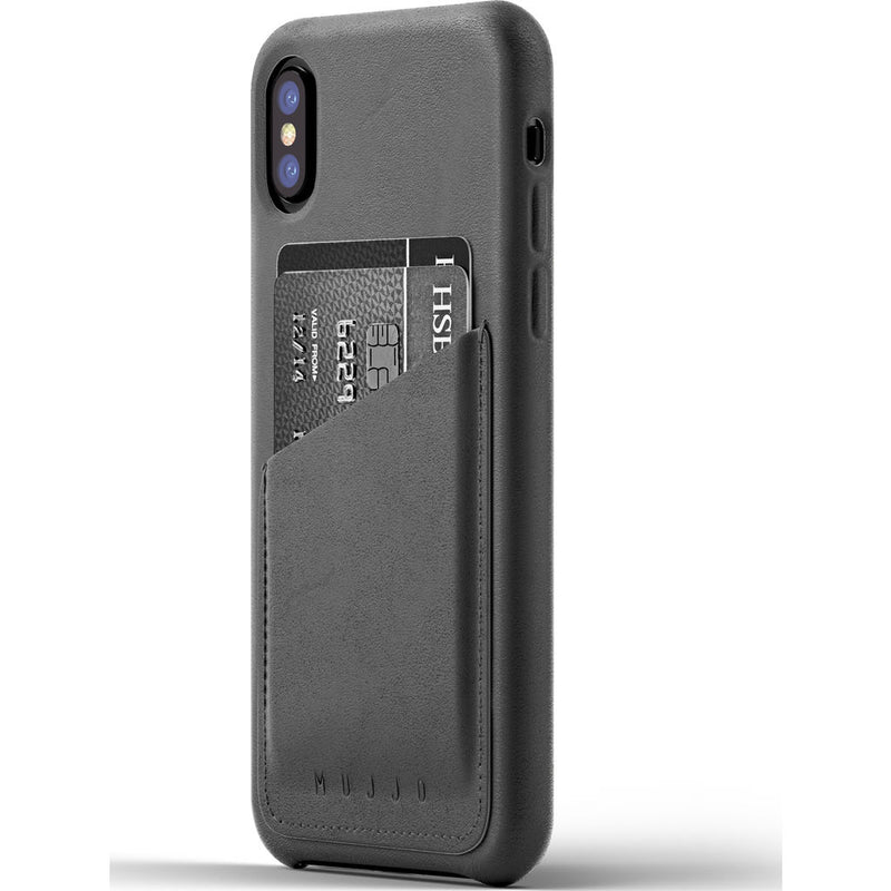 Mujjo Leather Wallet Case for iPhone X | Gray MUJJO-CS-092-GY