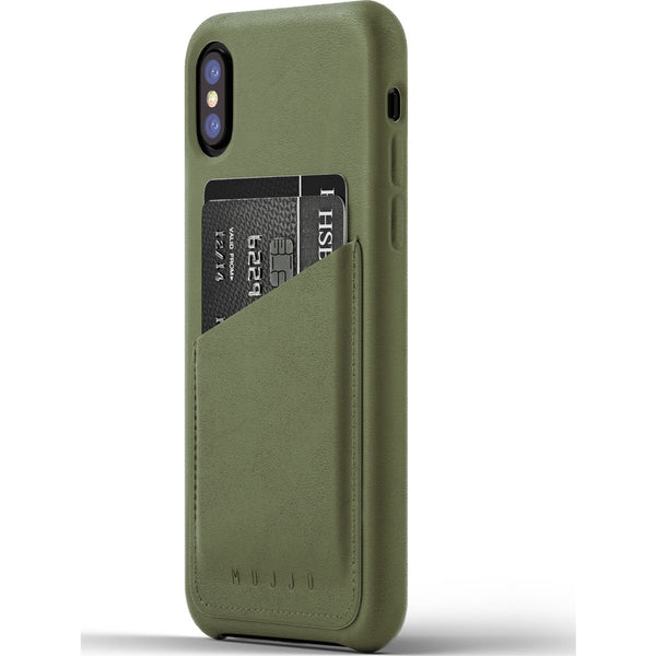 Mujjo Leather Wallet Case for iPhone X | Olive MUJJO-CS-092-OL