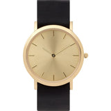 Analog Classic Gold Plated Watch | Black Strap GB-CG