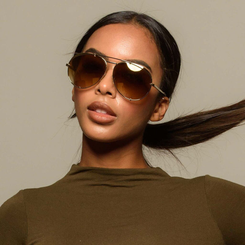 Diff Eyewear Koko Sunglasses | Gold + Brown Gradient Lens