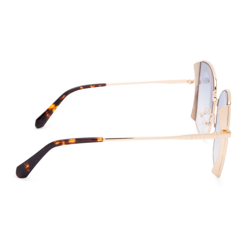 Diff Eyewear Donna Sunglasses | Gold + Blue Gradient