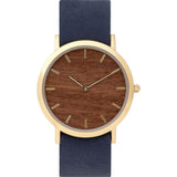 Analog Classic Makore Wood Watch | Navy Strap GN-CM