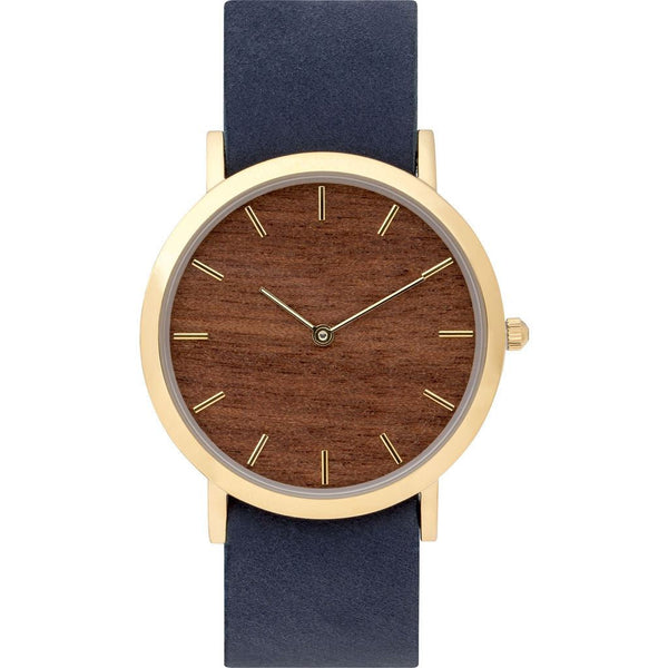 Analog Classic Makore Wood Watch | Navy Strap GN-CM