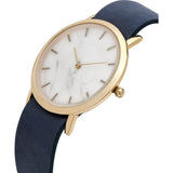 Analog Classic Genuine White Marble Watch | Navy Strap GN-CW