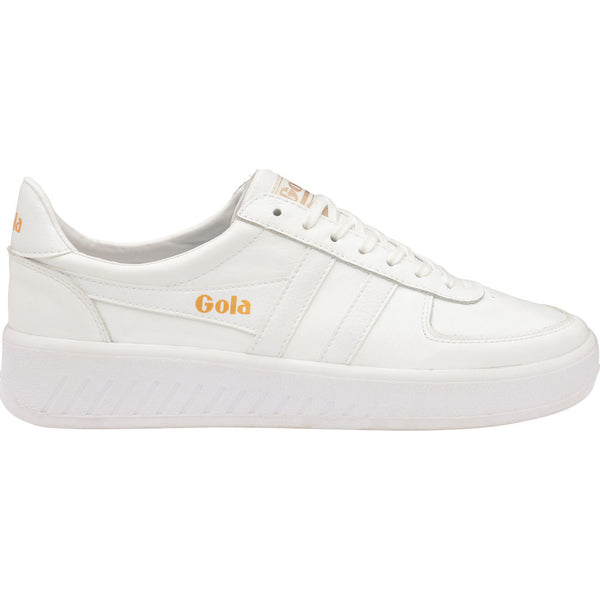 Gola Mens Grandslam Leather Sneakers | White/White/White- CMA567-Size 13