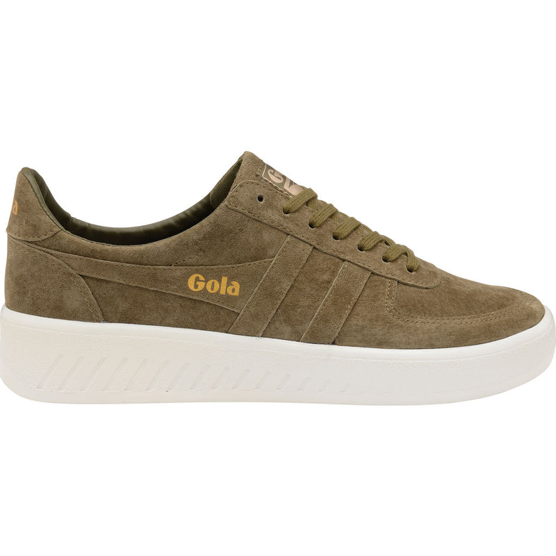 Gola Mens Grandslam Suede Sneakers | Khaki/Khaki/Off White- CMA589-Size 13